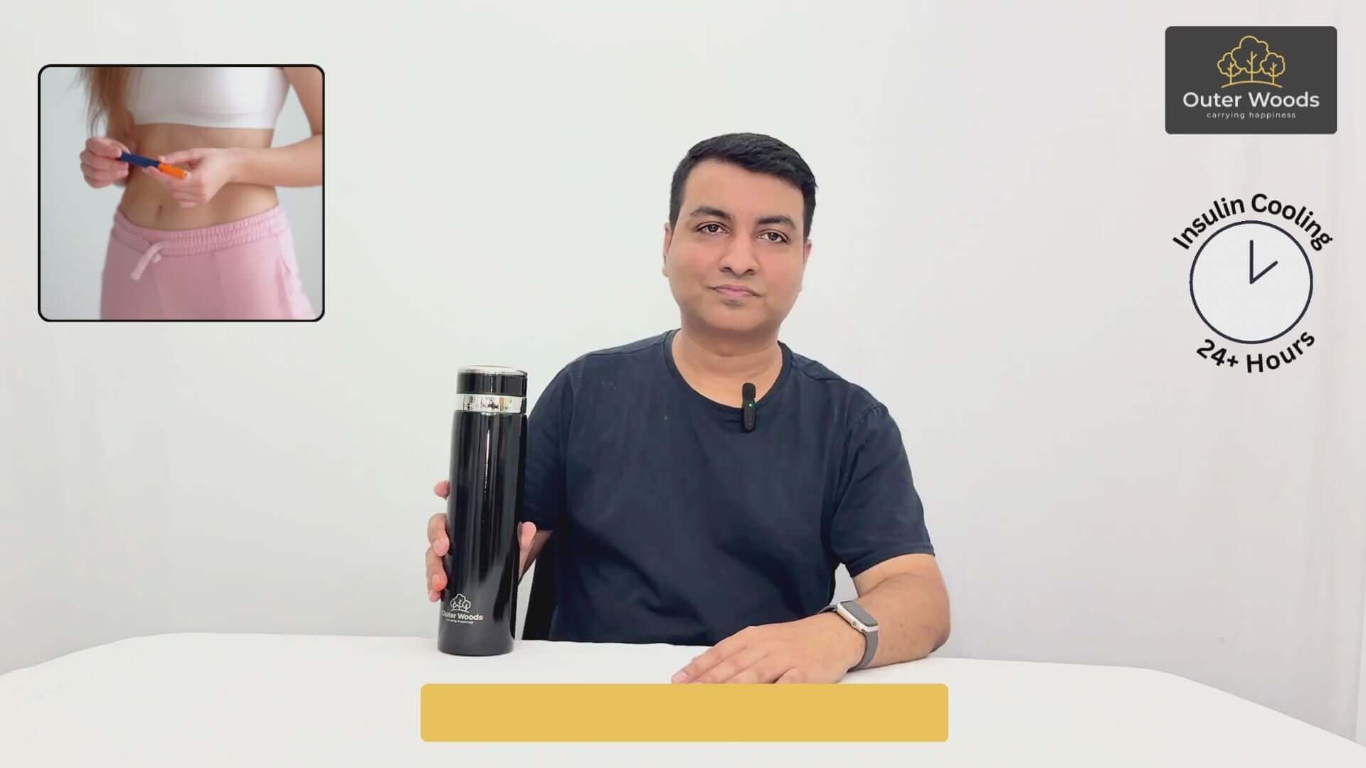 Video demonstration of Outer Woods Insulated Insulin Bottle Cooler Travel Case Medium – features, gel packs, and 8.4 inch insulin pen storage